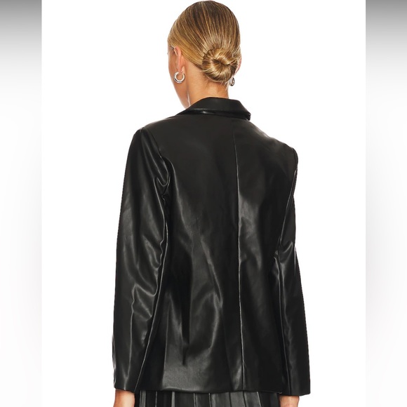 NWT BCBGeneration Faux Leather Boyfriend Blazer -Dark olive - Picture 4 of 9